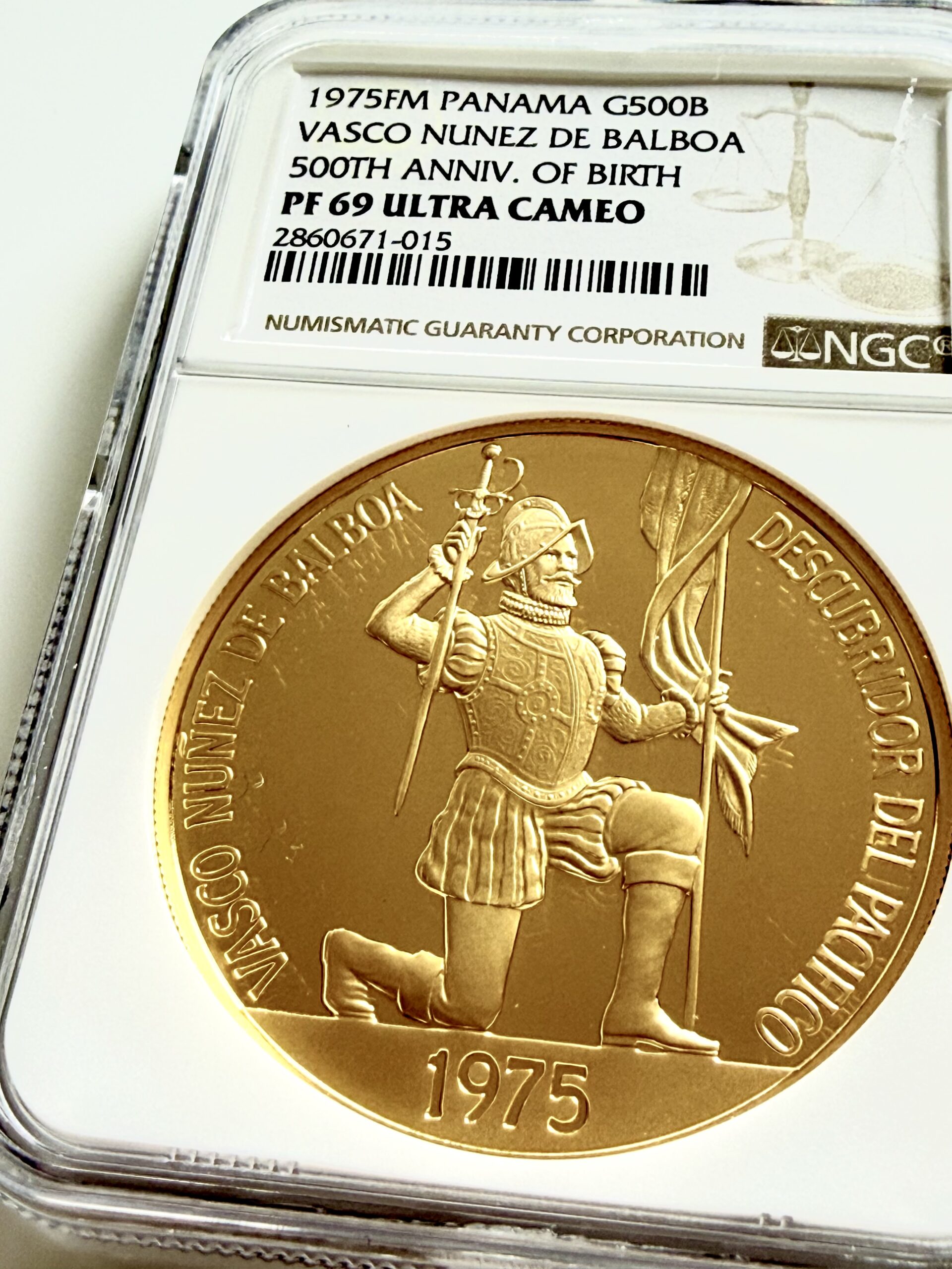 panama-1975-500-balboas-500-jahre-balboa-ngc-pf69-ucam_1 Panama - 1975FM - 500 Balboas Goldmünze - Vasco Nunez de Balboa - NGC PF69 Ultra Cameo - Cert 2860671-015