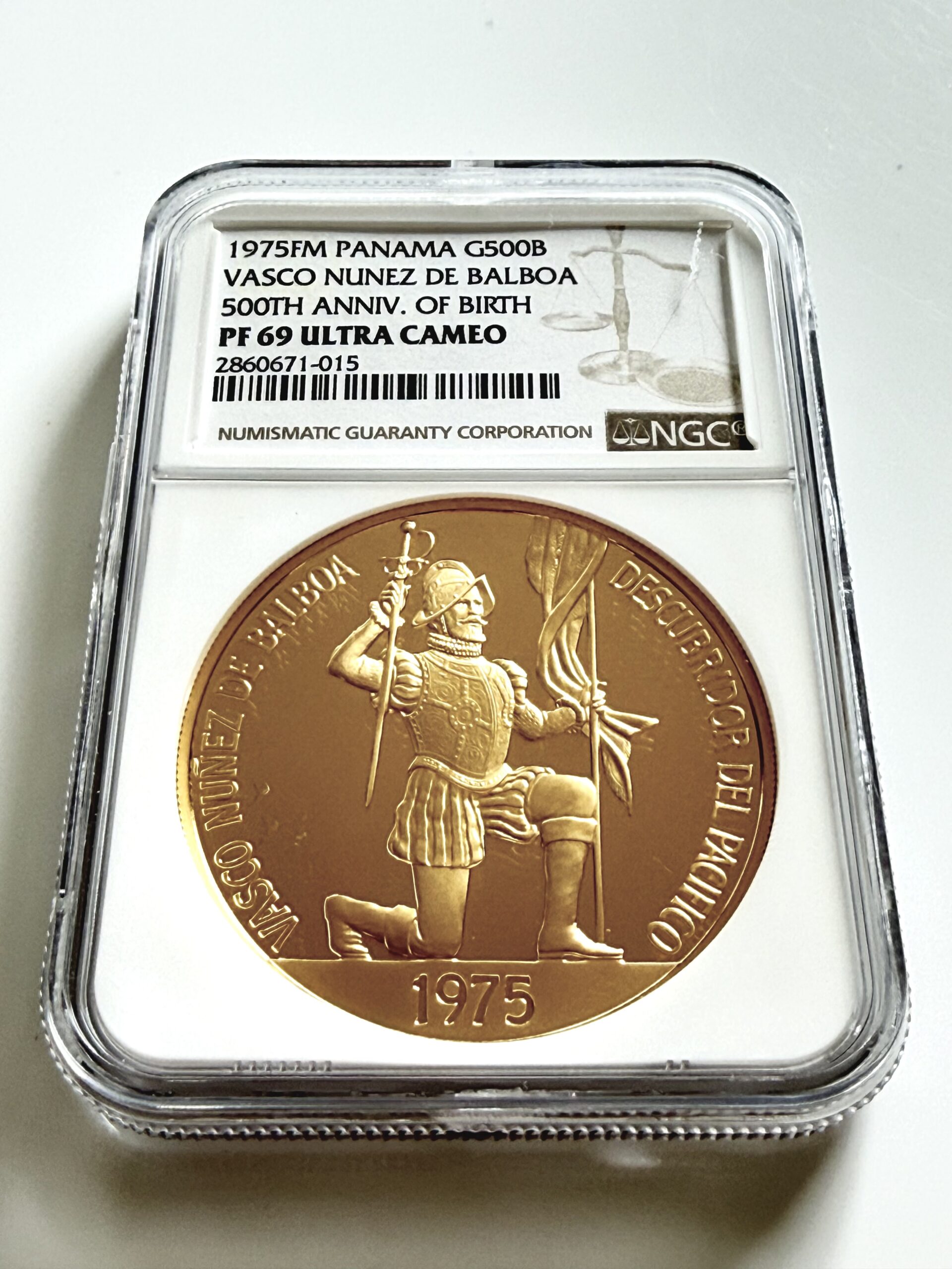 panama-1975-500-balboas-500-jahre-balboa-ngc-pf69-ucam_3 Panama - 1975FM - 500 Balboas Goldmünze - Vasco Nunez de Balboa - NGC PF69 Ultra Cameo - Cert 2860671-015