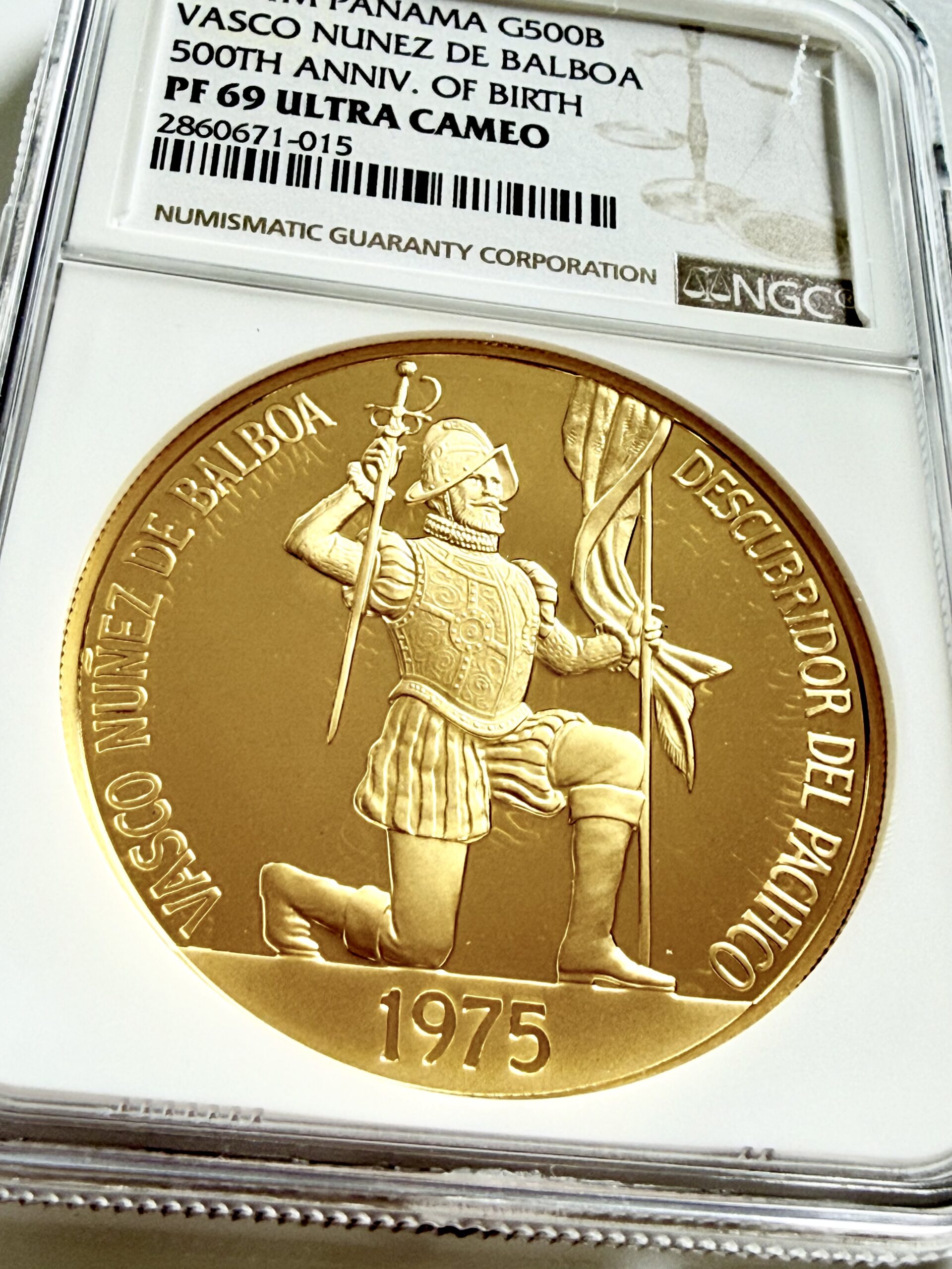 panama-1975-500-balboas-500-jahre-balboa-ngc-pf69-ucam_5 Panama - 1975FM - 500 Balboas Goldmünze - Vasco Nunez de Balboa - NGC PF69 Ultra Cameo - Cert 2860671-015
