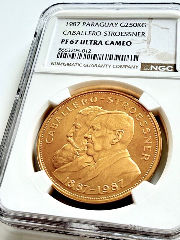 Paraguay - 1987 - 250000 Guaranies gold coin - Caballero Stroessner - NGC PF67 Ultra Cameo - Cert 8663205-012