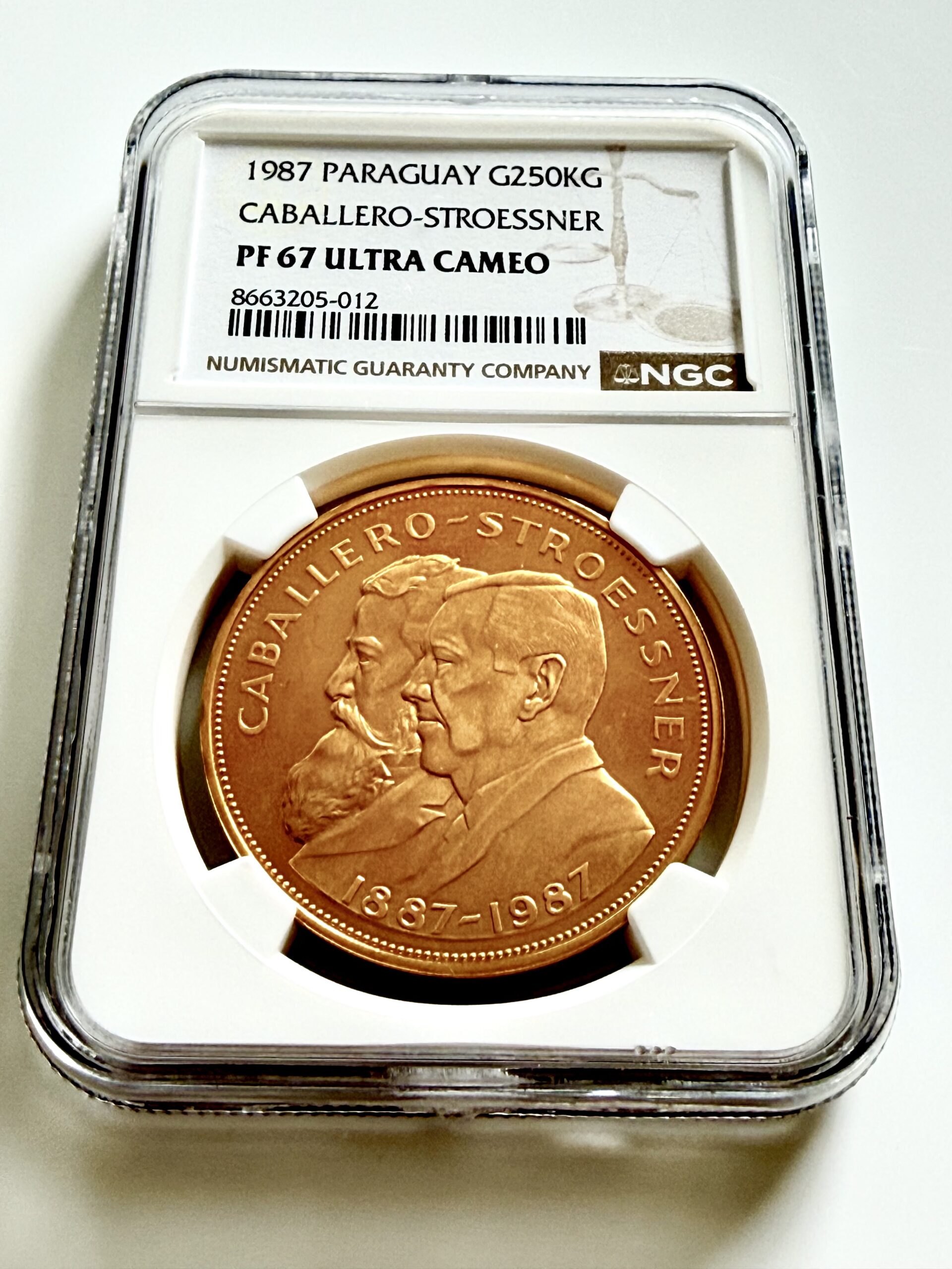 paraguay-1987-250000-guaranies-caballero-stroessner-ngc-pf67-ucam_3 Paraguay - 1987 - 250000 Guaranies Goldmünze - Caballero Stroessner - NGC PF67 Ultra Cameo - Cert 8663205-012