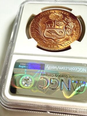 Perú-1963-100-soles-de-oro-ngc-ms65_2 Perú - 1963 - 100 Soles Oro - Moneda de oro en placa NGC - MS65 - Cert 2139586-030