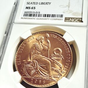 Peru - 1966 - 100 Soles Oro - Seated Liberty - Goldmünze in NGC Slab - MS65 - Cert 6692915-015