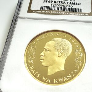 Tansania - 1974 1500 Shillings Goldmünze - Cheetah - NGC PF69 Ultra Cameo - Cert 1756396-020