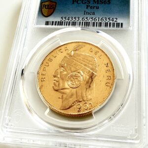 Peru 1967 50 Soles Goldmünze mit Inca Indian Head in PCGS MS65 Holder