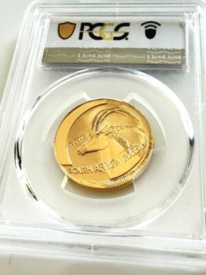 sudafrika-2000-natura-sable-antilope-1-2-oz-gold-proof-pcgs-pr69-dcam_2 Südafrika 2000 Natura Sable 1/2 oz Gold Proof in PCGS PR69DCAM Holder mit Sable-Antilopen-Motiv