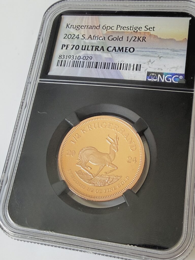 Südafrika 2024 1/2 Krügerrand Gold Proof aus dem Prestige Set in NGC PF70 Ultra Cameo Black Retro Holder
