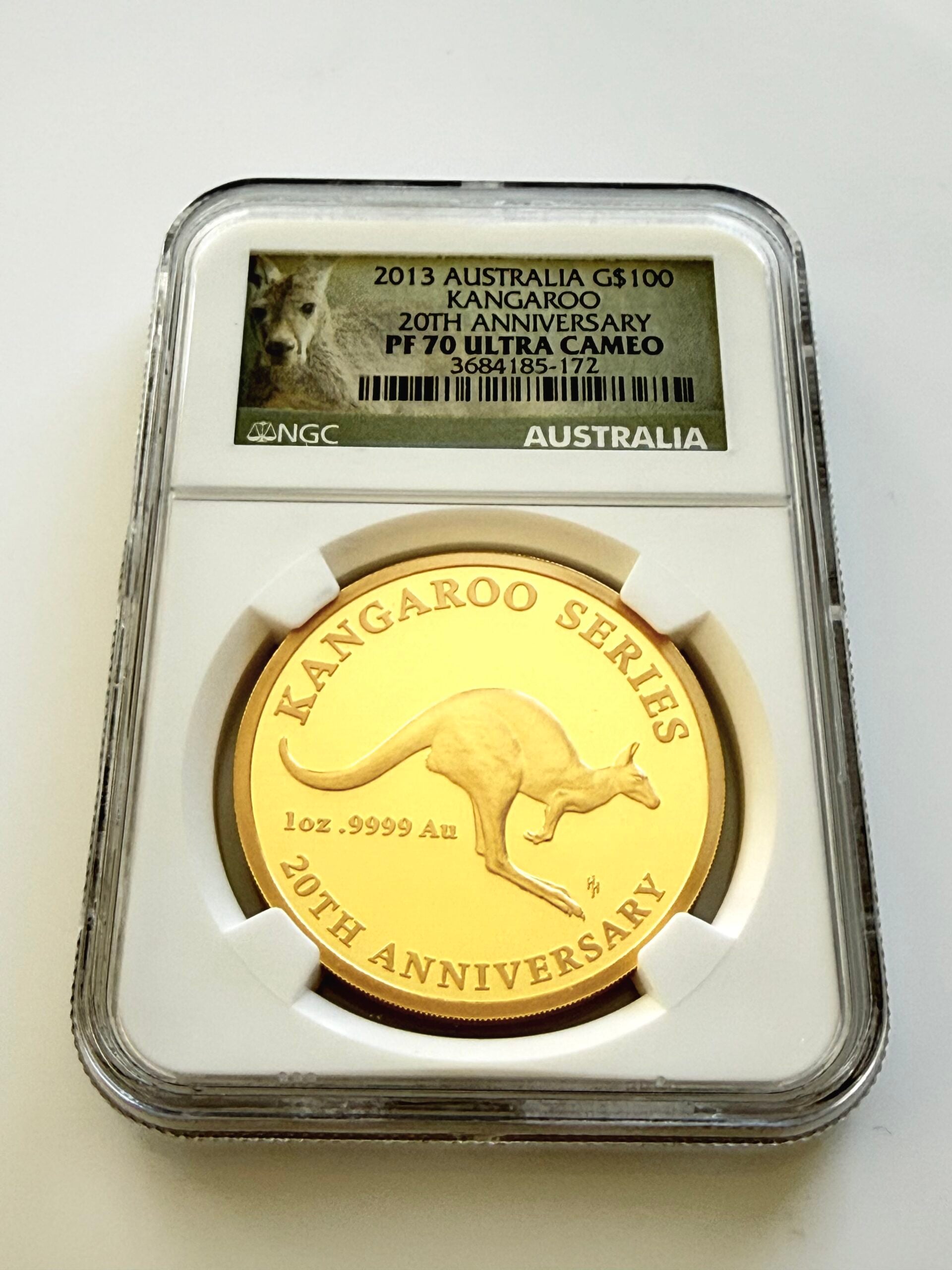 2013 Kangaroo 20th Anniversary Gold Proof 1 oz NGC PF70