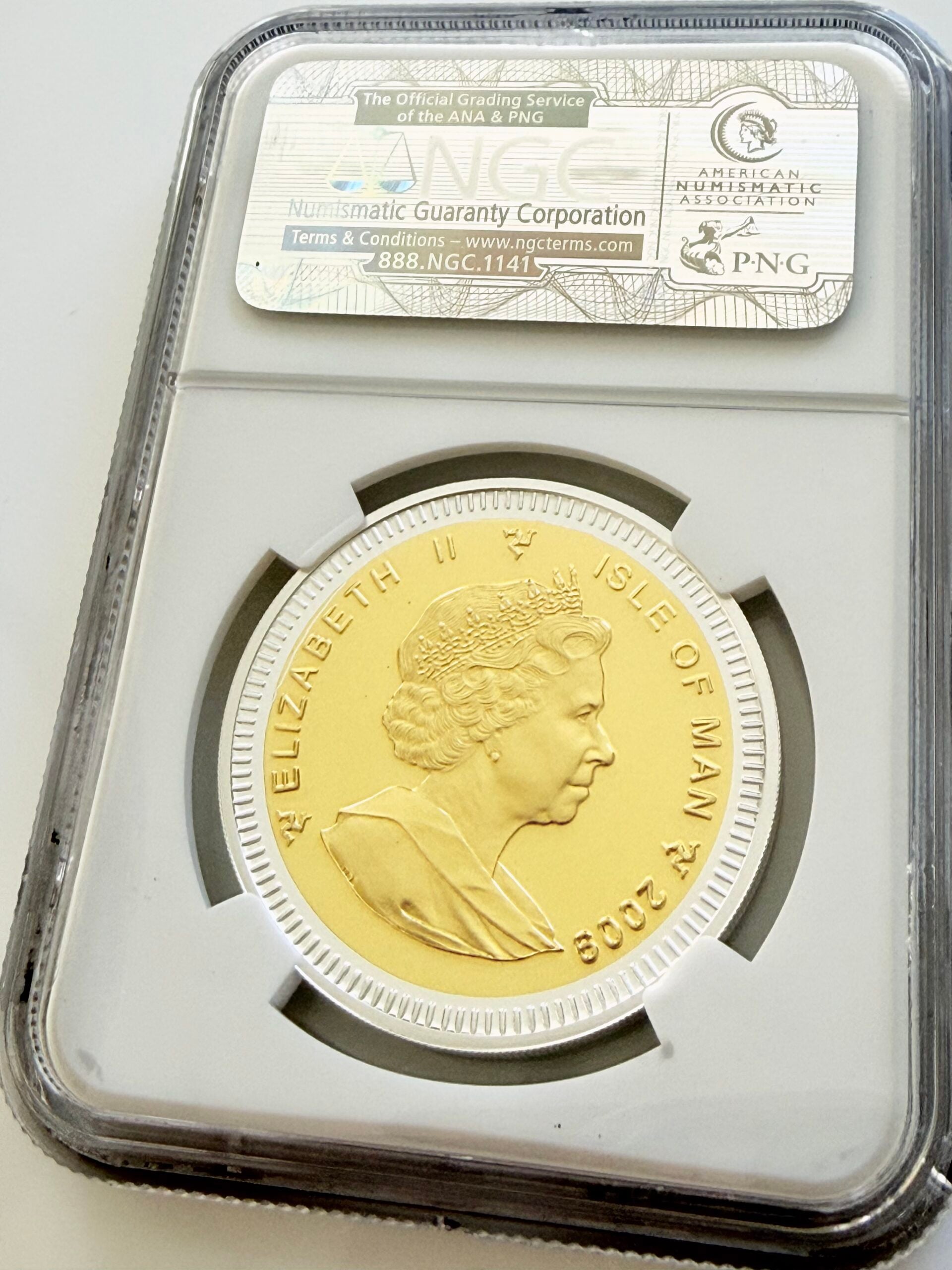 2009 Isle of Man 1 Noble Bi-Metallic NGC PF70 Details