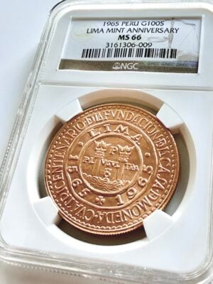 Peru - 1965 - 100 Soles - Lima Mint 400th Anniversary - Gold - Mint State - NGC MS66