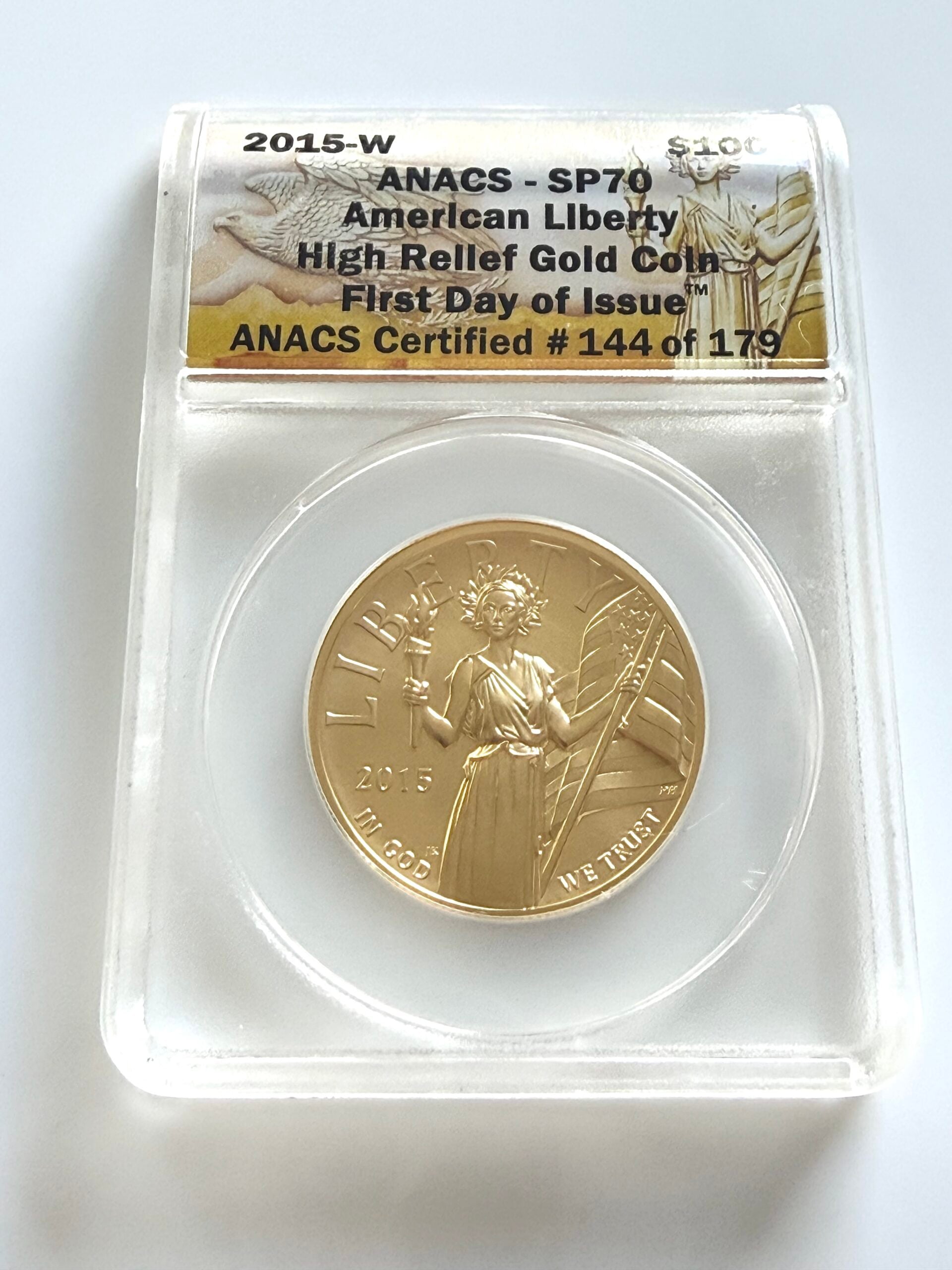 希少品　ローカスギアソリスシル　アスペンゴールド　美品中古 USA - 2015 - 100 Dollars - American Liberty - High Relief - 1 oz