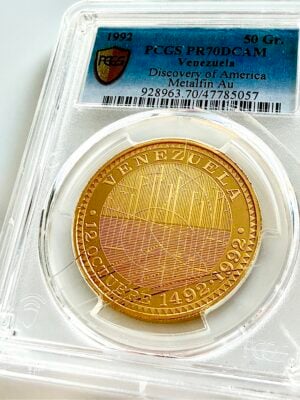 Venezuela - 1992 - 50 grams - Discovery of America 1492-1992 - Gold Medal - Proof - PCGS PR70 Deep Cameo