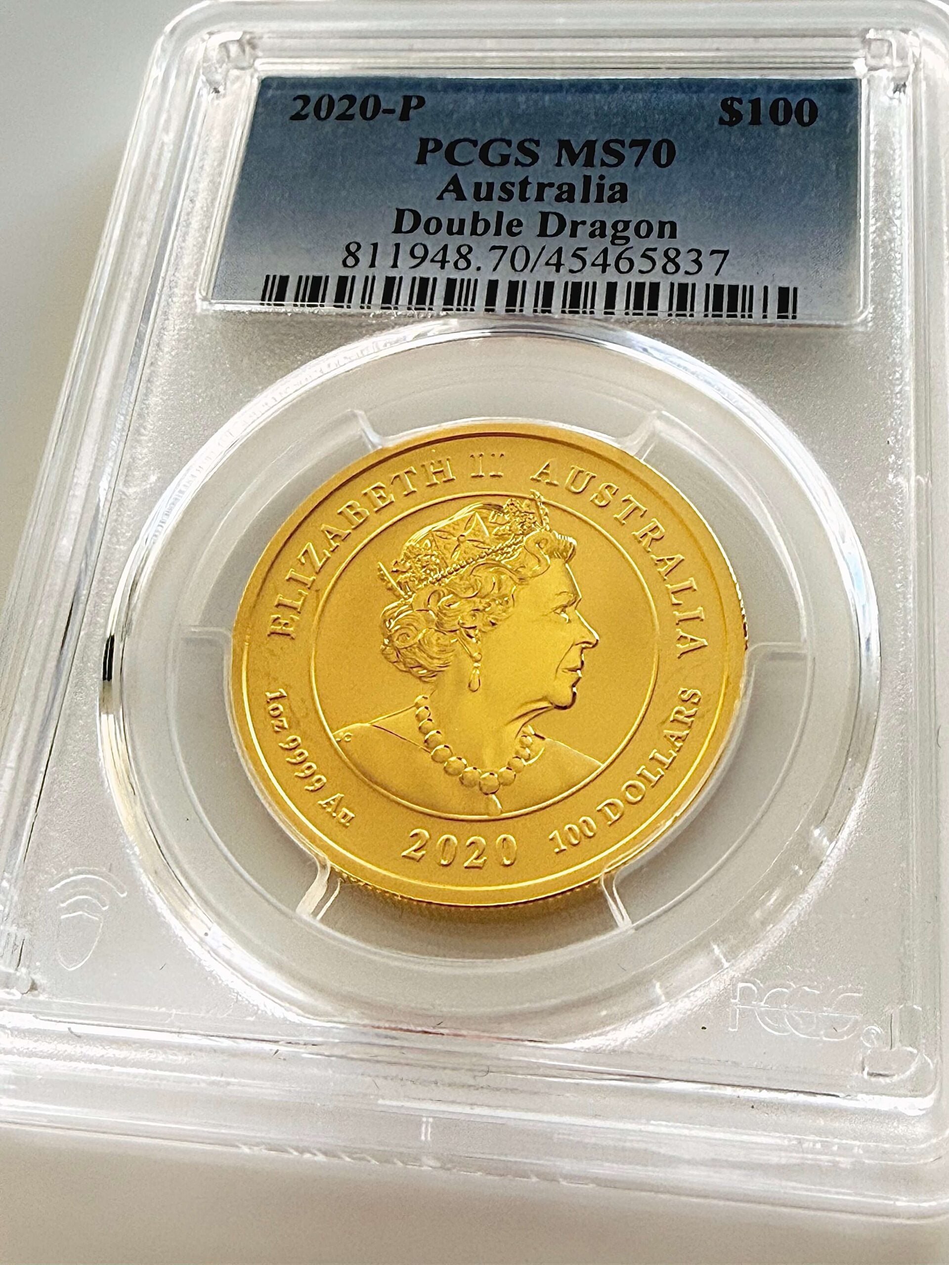 Australien – 2020 – 100 Dollars – Double Dragon – 1oz Gold – PCGS MS70