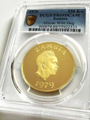 赞比亚 1979 250 Kwacha Wild Dog PCGS PR69