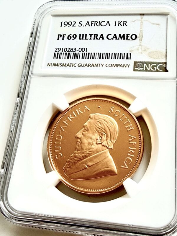 克鲁格兰1992年认证板中NGC PF69 Ultra浮雕样