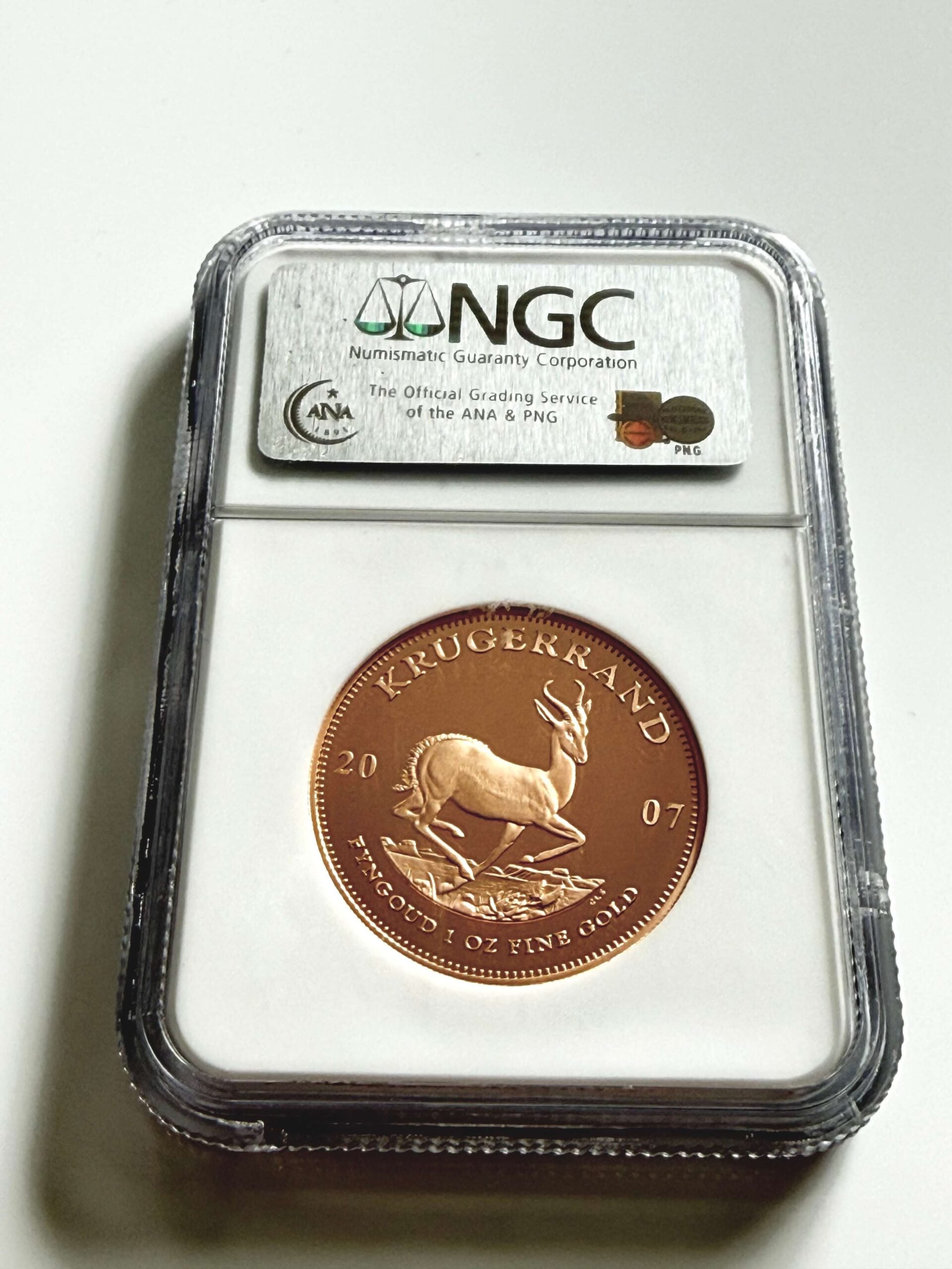 Krugerrand 2007 Proof 40th Anniversary NGC PF70 Ultra Cameo in certified slab