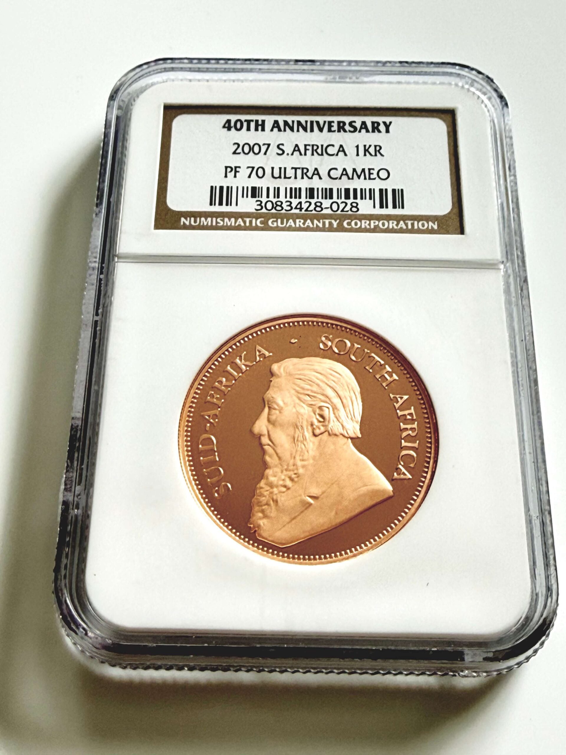 Krugerrand 2007 Proof 40th Anniversary NGC PF70 Ultra Cameo in certified slab