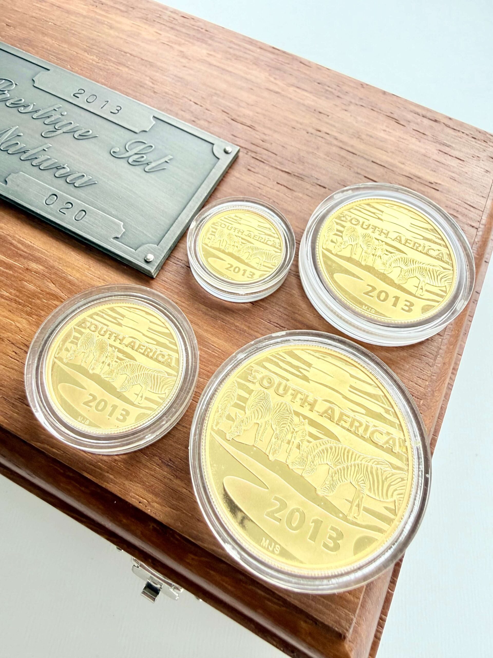 South Africa - 2013 - Natura Prestige Set - Zebra - Proof - 4 Gold