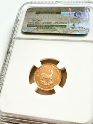 Krugerrand 2012 1/10 oz NGC PF70 Reverso Krugerrand de 2012, 1/10 oz, oro proof, NGC PF70 Ultra Cameo Reverse con Springbok