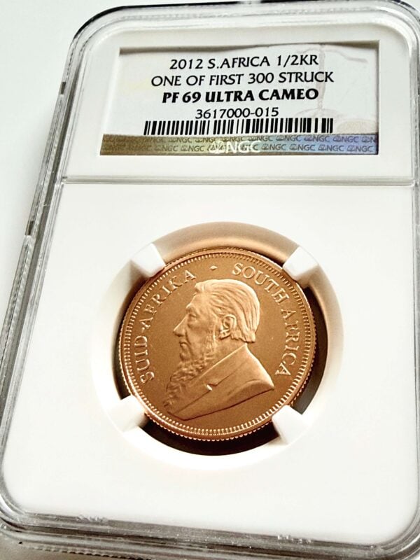 2012 Krügerrand 1/2 oz Gold Proof NGC PF69 Ultra Cameo Avers mit Paul Kruger Porträt
