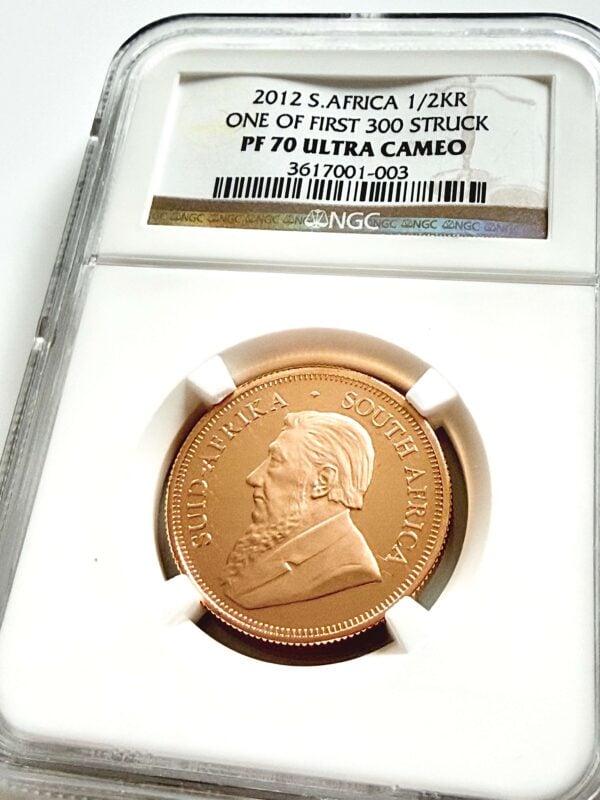 2012 Krügerrand 1/2 oz Gold Proof NGC PF70 Ultra Cameo Top Pop Avers mit Paul Kruger Porträt
