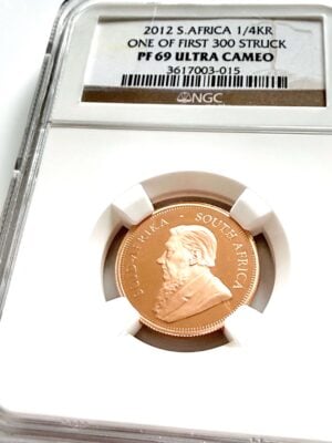 2012 Krügerrand 1/4 oz Gold Proof NGC PF69 Ultra Cameo Avers mit Paul Kruger Porträt