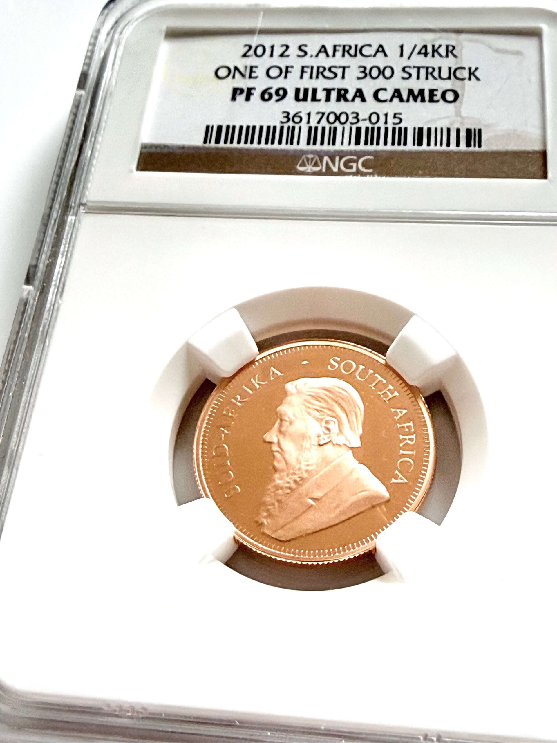 2012 Krügerrand 1/4 oz Gold Proof NGC PF69 Ultra Cameo Avers mit Paul Kruger Porträt