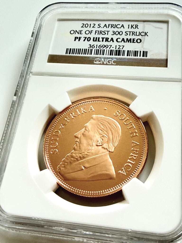 2012 Krügerrand 1 oz Gold Proof NGC PF70 Ultra Cameo Top Pop Avers mit Paul Kruger Porträt