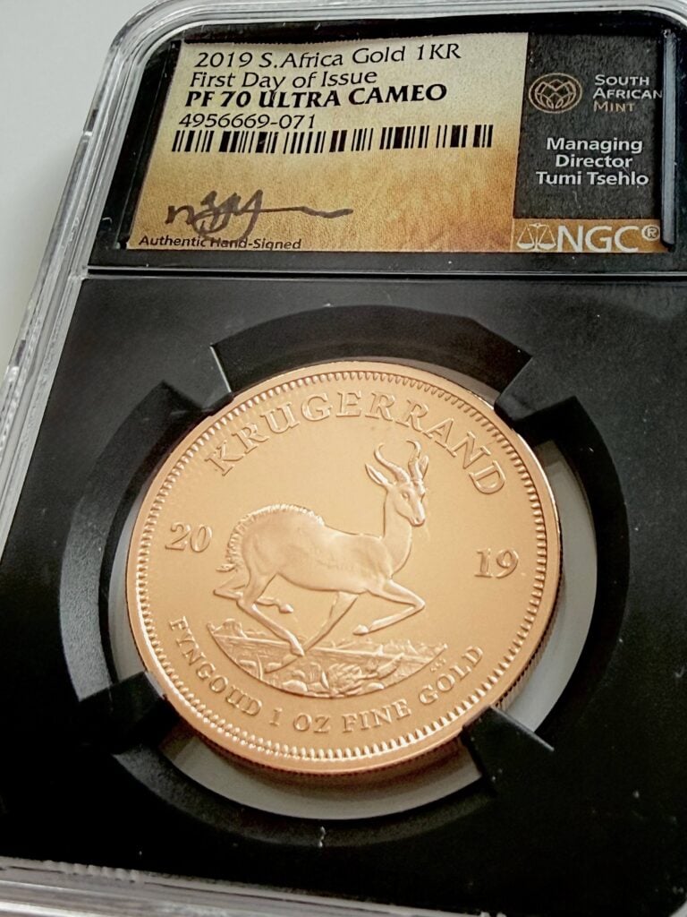 2019 Südafrika Krügerrand 1 oz Gold Proof NGC PF70 UCAM First Day of Issue Tumi Tsehlo