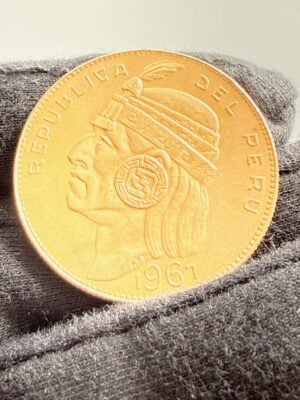 Peru 50 Soles 1967 Goldmünze Inca Indian Head Avers