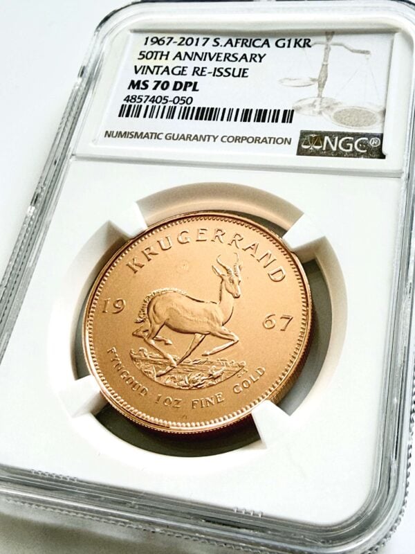 Südafrika 1967-2017 1 Krügerrand Gold 50th Anniversary Vintage Re-Issue NGC MS70 DPL
