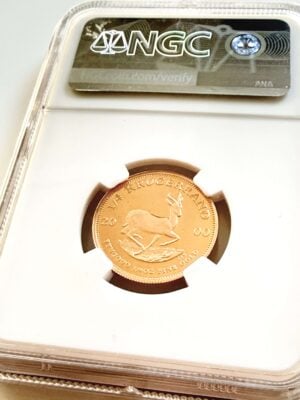 Afrique du Sud, pièce de 25 cents Krugerrand en or de 2000 ans, classée NGC PF69 (inversée). Afrique du Sud 2000 1/4 oz Krugerrand Or Belle Épreuve NGC PF69 Ultra Cameo Reverse