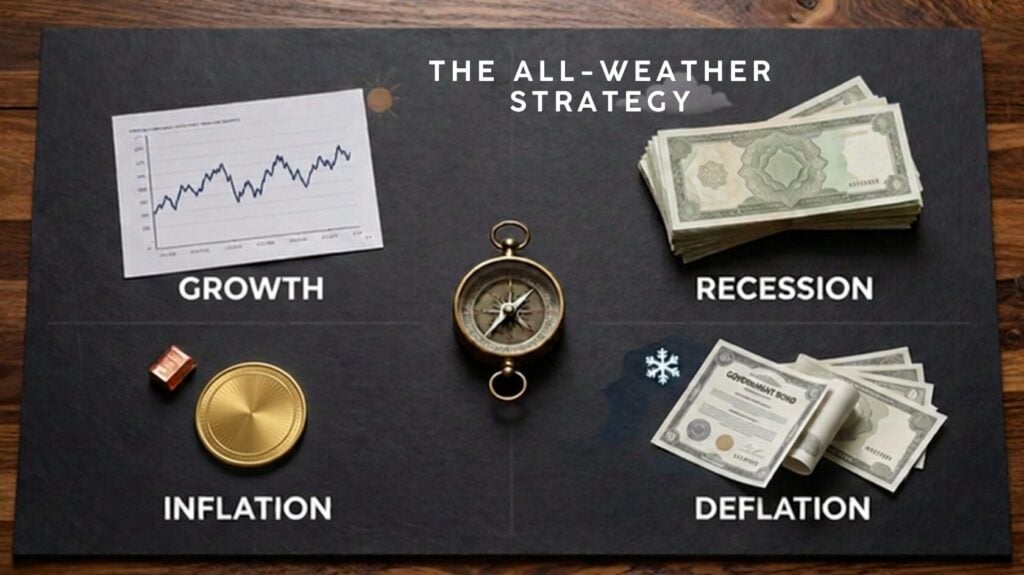 All-Weather-Strategie mit Gold und Rohstoffen in verschiedenen Marktphasen
