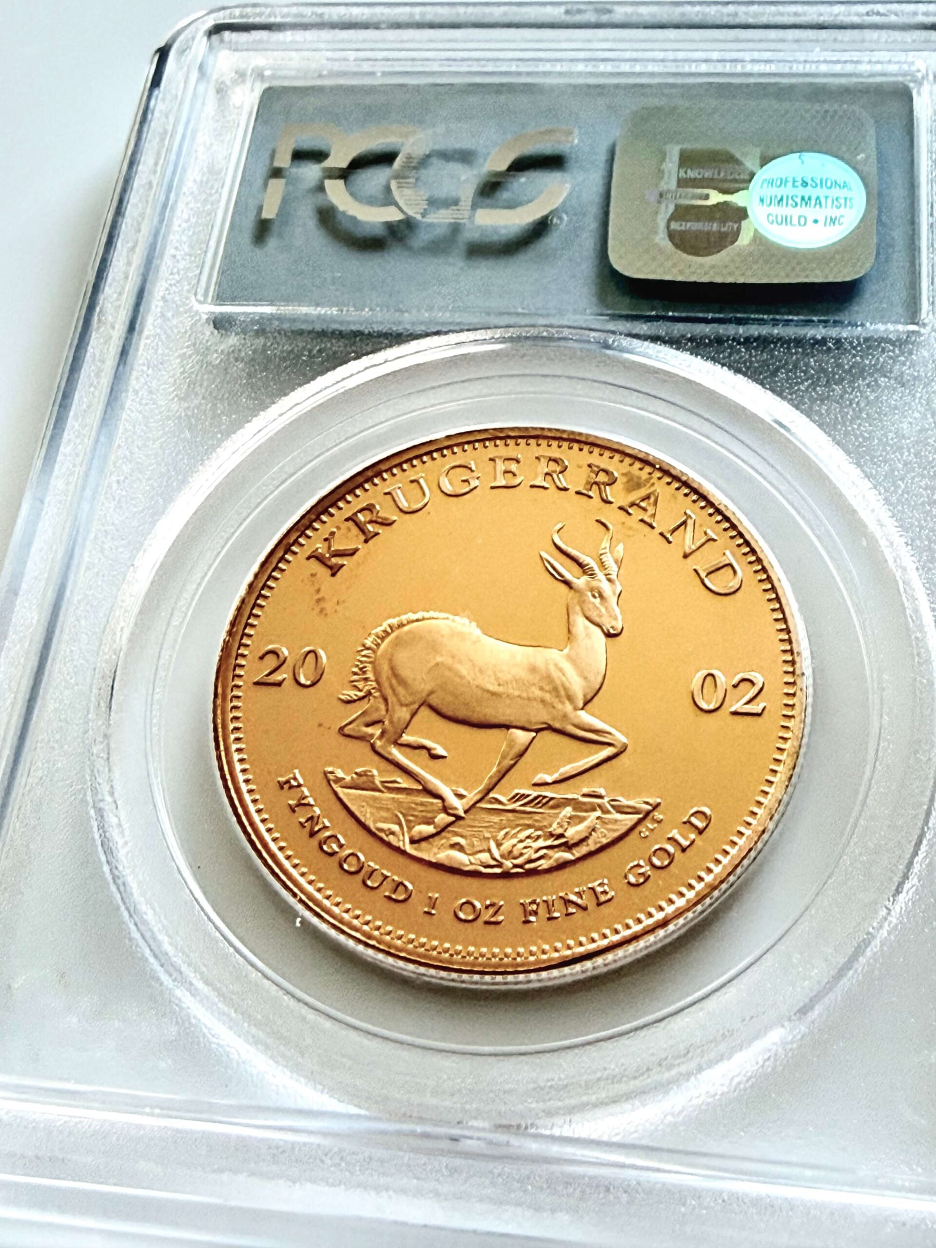 Krügerrand 2002 1 oz Gold Proof mit Springbock PCGS PR68DCAM