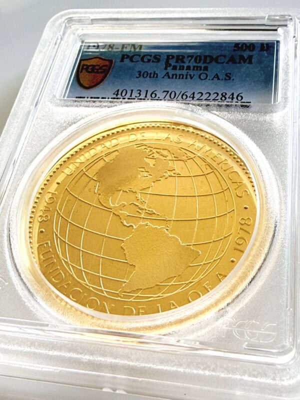 Panama 1978 500 Balboas Goldmünze zum 30. Jahrestag der OAS, PCGS PR70 Deep Cameo