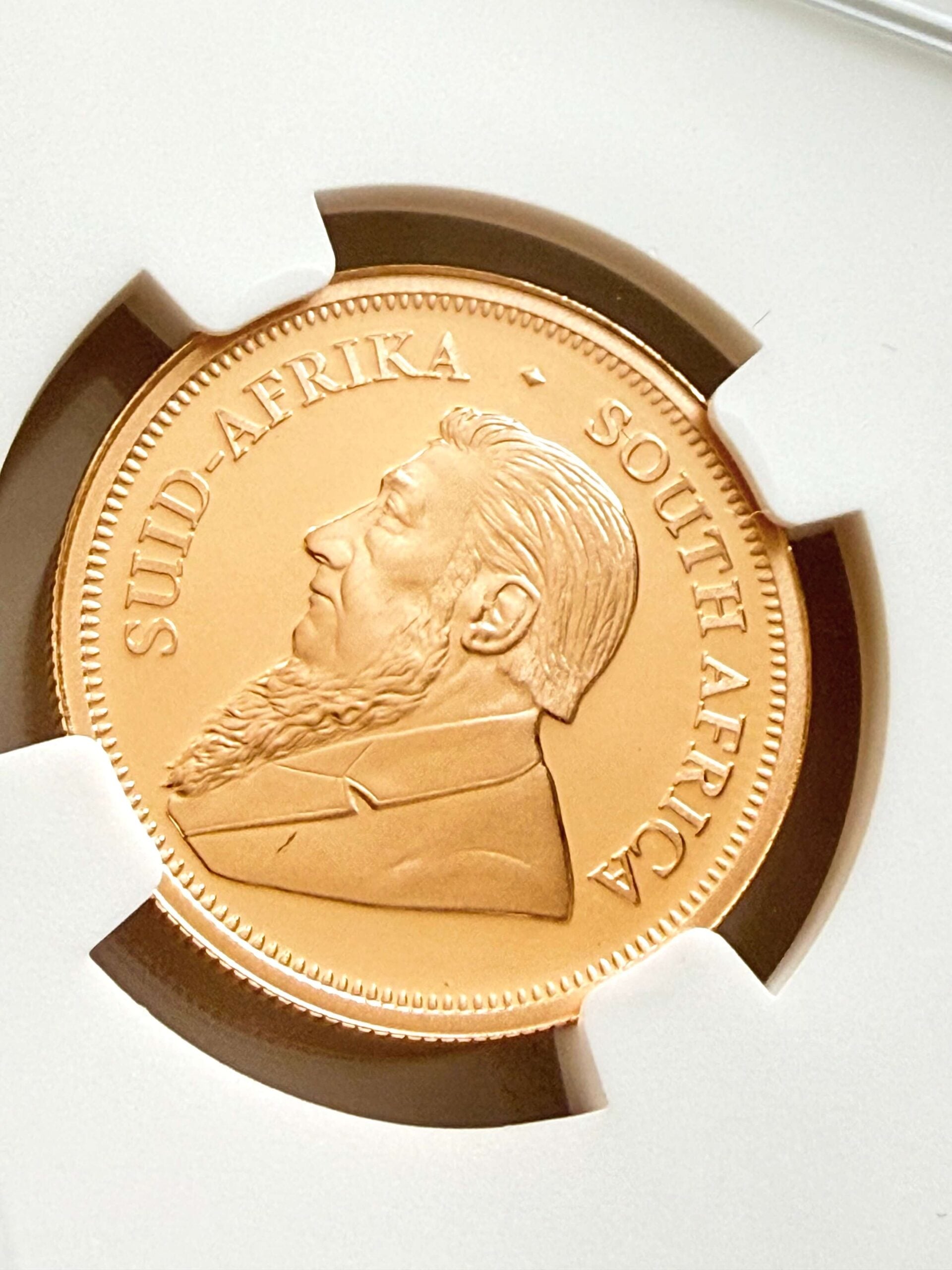 2022 Südafrika 1/4 oz Gold Krügerrand Paul Kruger Vorderseite Detail NGC PF70