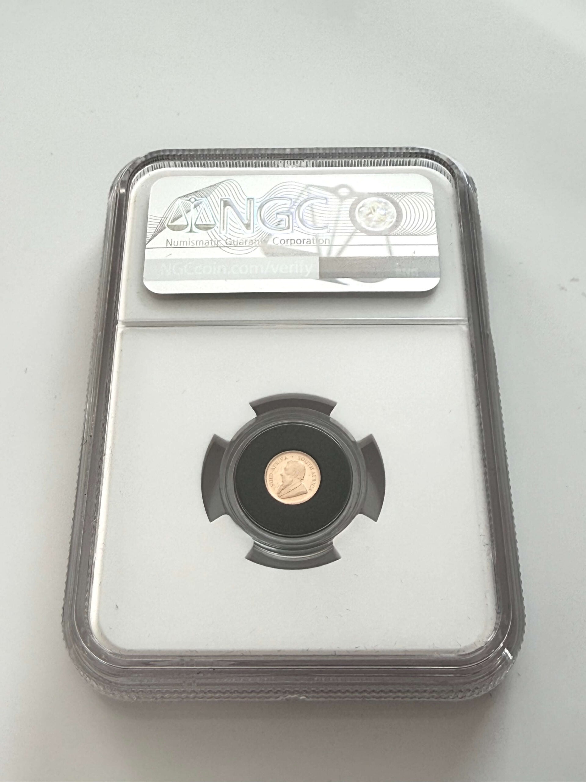 2022 Südafrika 1/50 oz Gold Krügerrand NGC PF70 kompletter NGC Holder Vorderseite