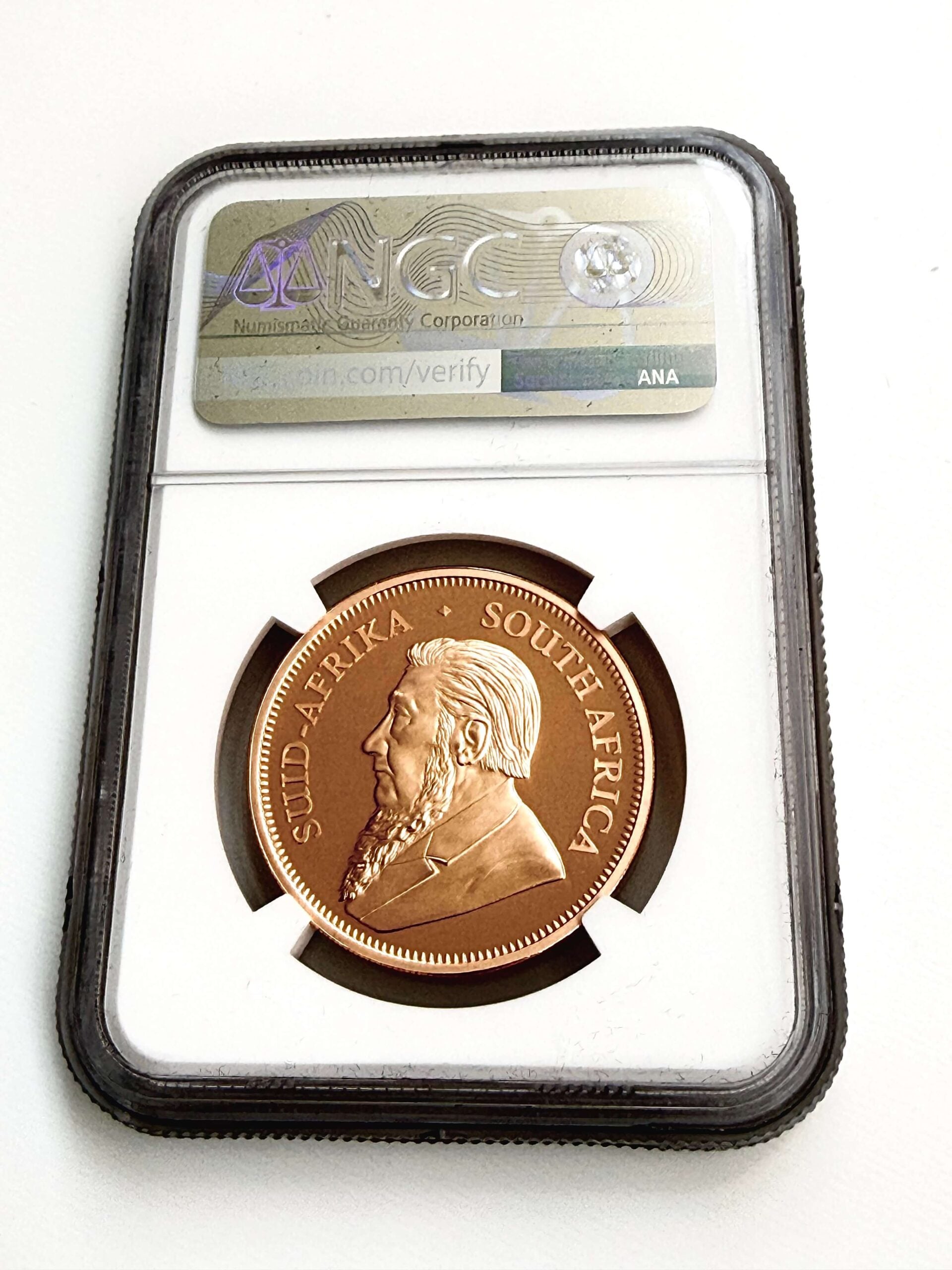 2022 Südafrika 1 oz Gold Krügerrand NGC PF70 kompletter NGC Holder Vorderseite