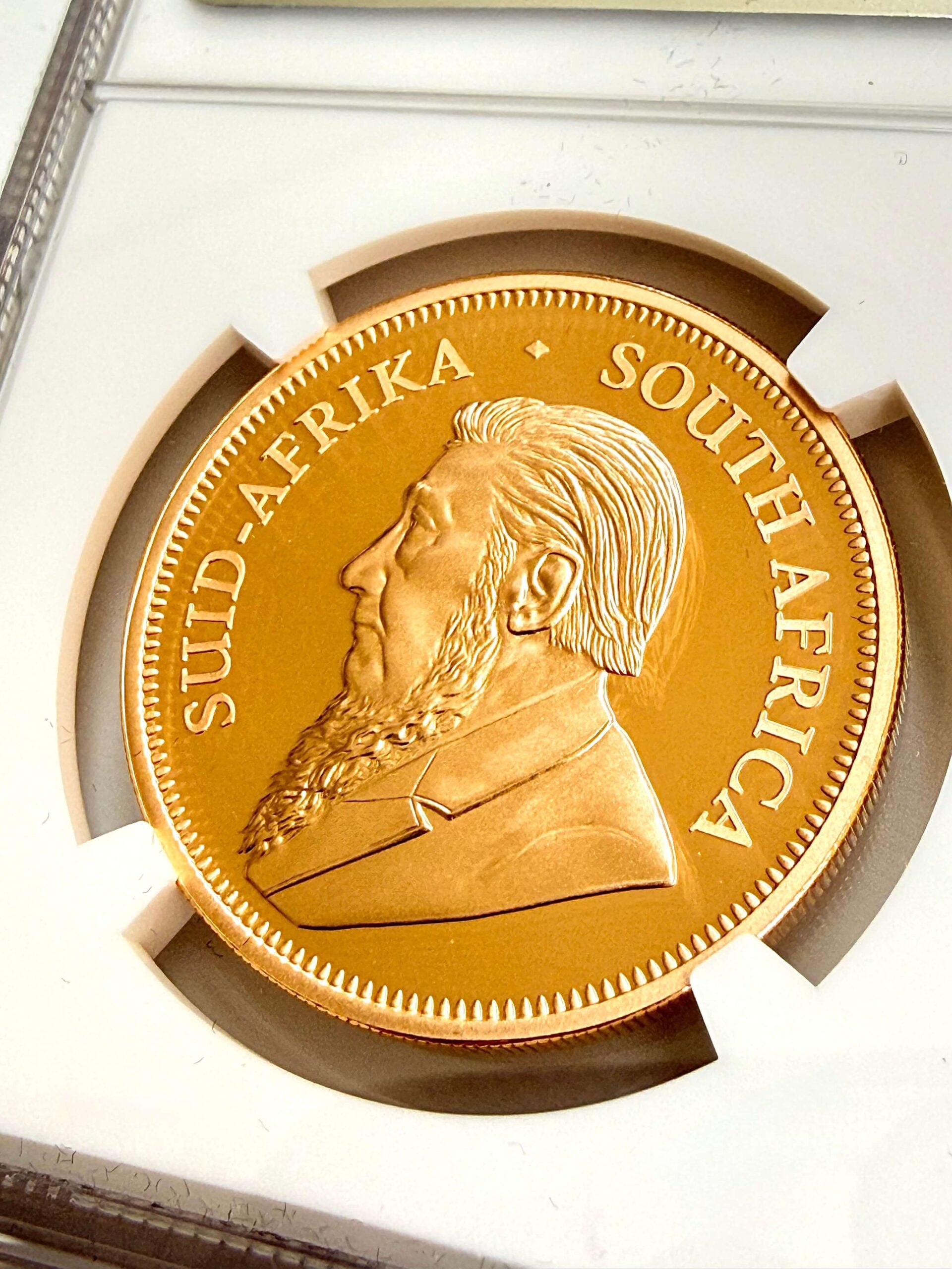 2022 Südafrika 1 oz Gold Krügerrand Paul Kruger Vorderseite Detail NGC PF70