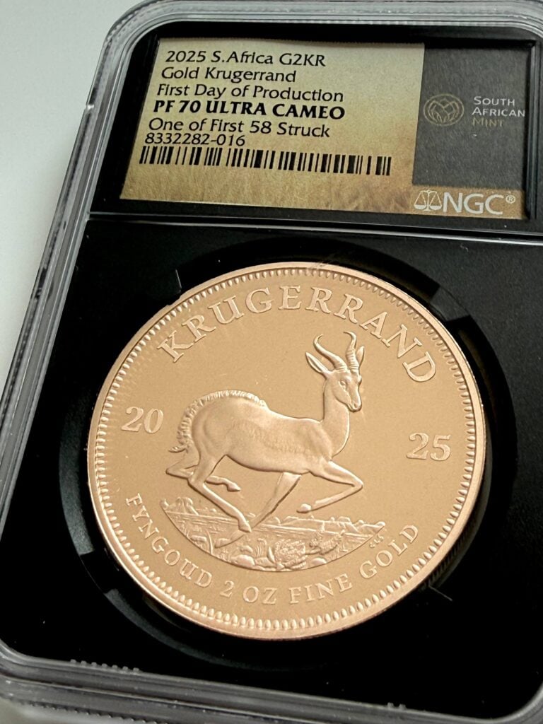 2025 Südafrika Krügerrand 2 oz Gold NGC PF70 Ultra Cameo First Day of Production
