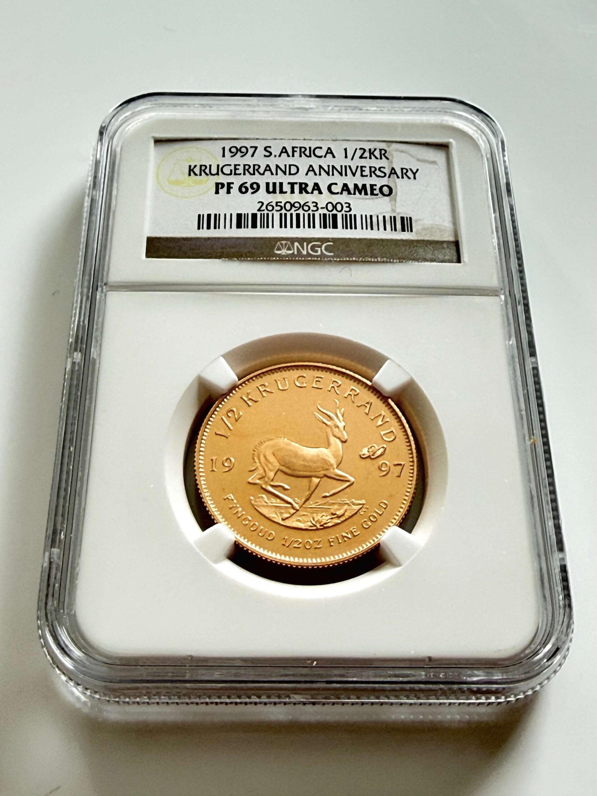 1997 1/2 oz Krugerrand Anniversary NGC PF69 Ultra Cameo - Revers in NGC Holder