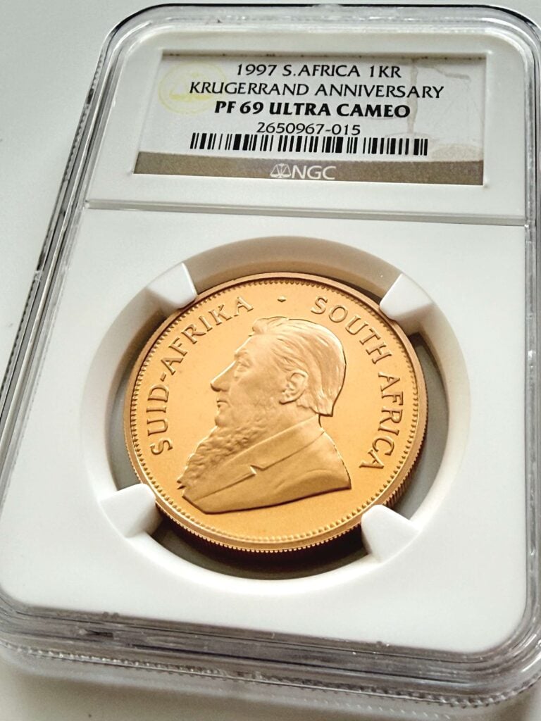 1997 1 oz Krügerrand Anniversary NGC PF69 Ultra Cameo - Avers mit Paul Kruger