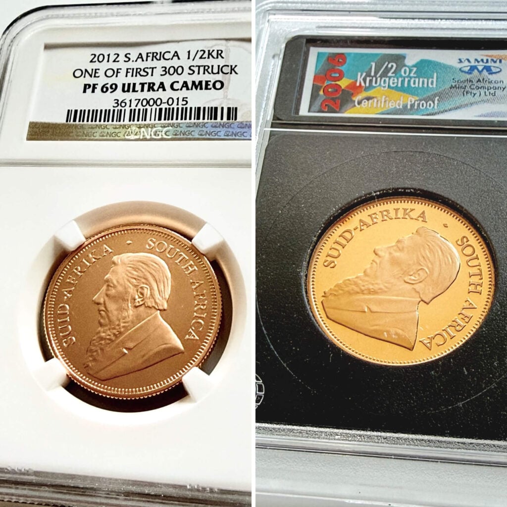 Krügerrand Gold Proof Doppelpaket 2006 und 2012 - 2 x 1/2 oz Gold