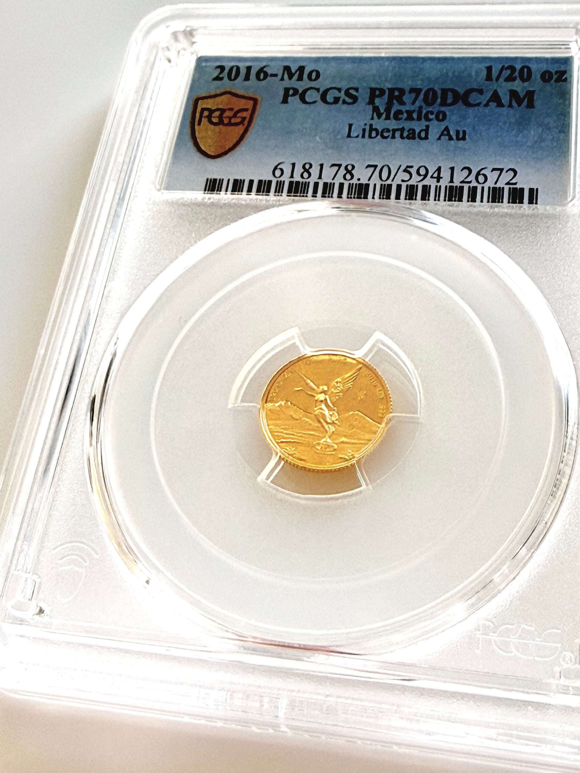 Mexiko 2016 Libertad 1/20 oz Gold Proof PCGS PR70DCAM Zertifikat 59412672 Vorderseite