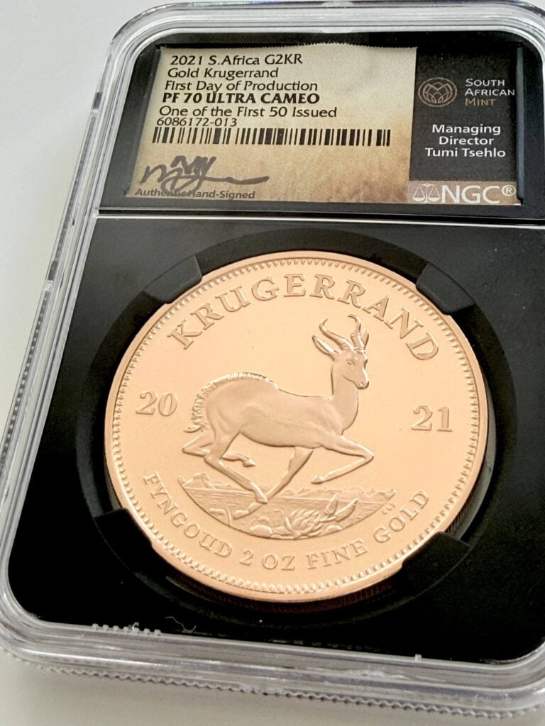 Südafrika 2021 2 oz Krügerrand Gold Proof NGC PF70 Ultra Cameo Rückseite