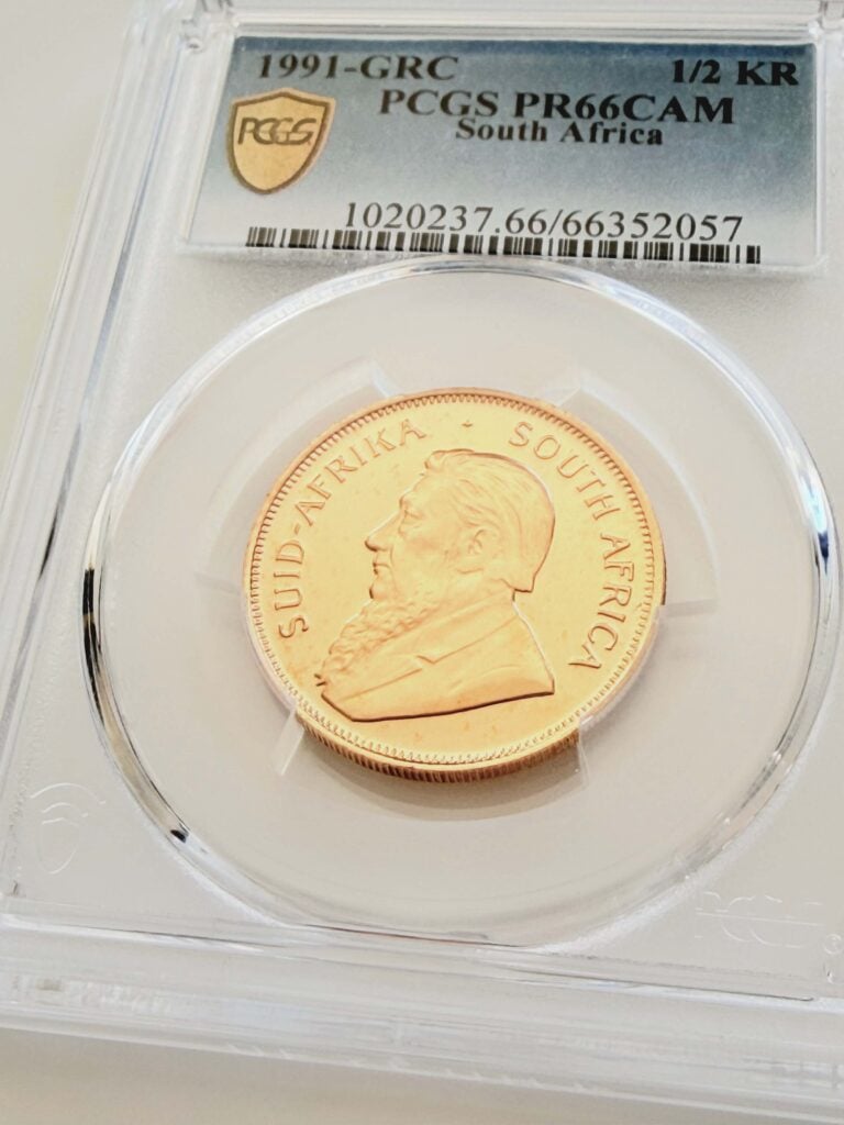 1991-GRC Krügerrand 1/2 oz Gold Proof PCGS PR66CAM mit Paul Kruger