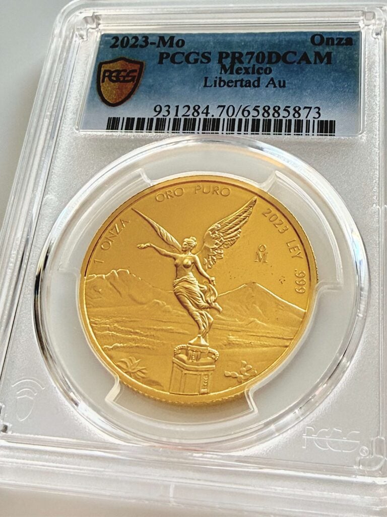 2023 Libertad 1 oz Gold Proof PCGS PR70DCAM Rückseite im Slab
