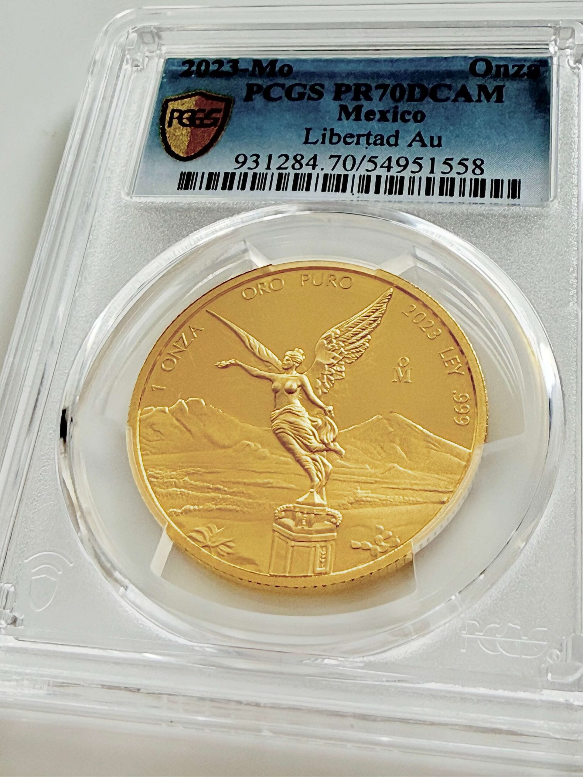 Mexiko 2023 Libertad 1 oz Gold Proof PCGS PR70DCAM mit geflügelter Victoria