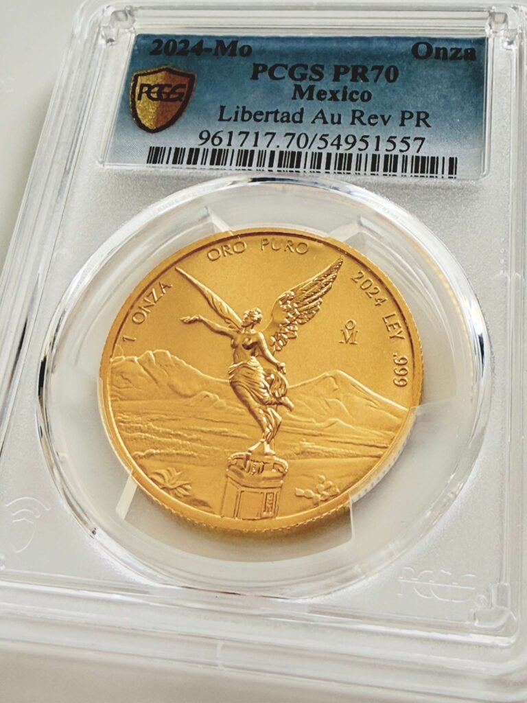 Mexiko 2024 Libertad 1 oz Gold Reverse Proof PCGS PR70 mit geflügelter Victoria
